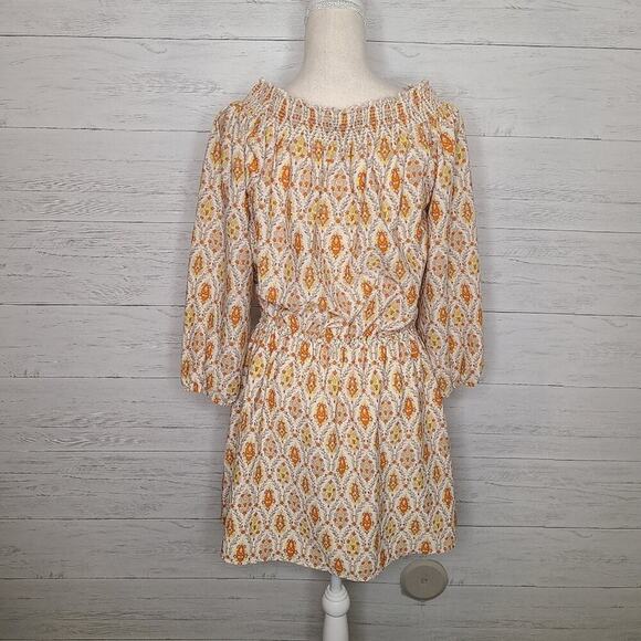 Sanctuary Dress Size Latge Elle Boho Dress Orange & Cream Print - Picture 12 of 12